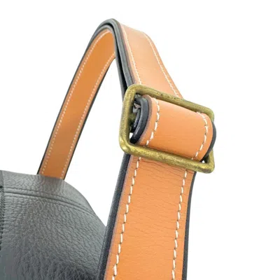 Pre-owned Hermes Black Brown Ardennes Leather Shoulder Bag () In Black, Brown