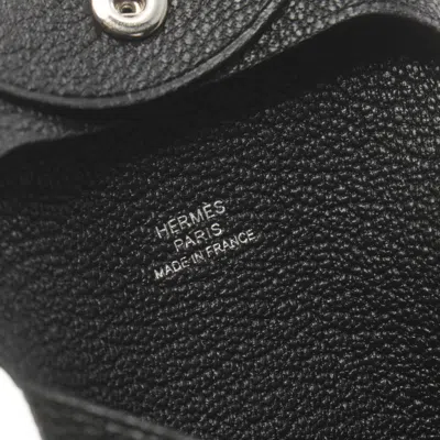 Pre-owned Hermes Black Chevre Leather Coin Purse/coin Case ()