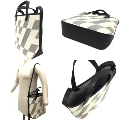 Pre-owned Hermes Black Ecru Swift Leather Tote Bag () In Black, Ecru