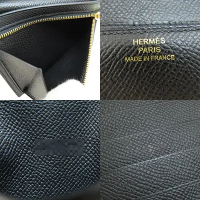 Pre-owned Hermes Black Epsom Leather Wallet (bi-fold) ()