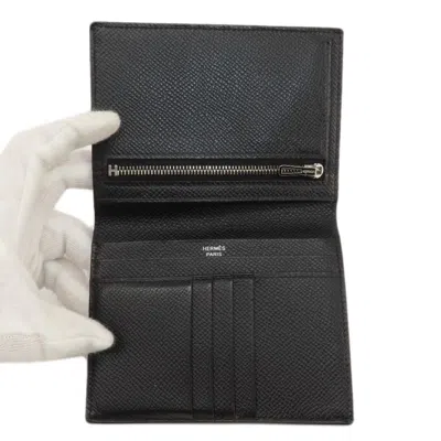 Pre-owned Hermes Black Epsom Leather Wallet (bi-fold) ()
