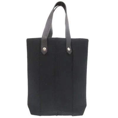 Pre-owned Hermes Black Wool Leather Tote Bag ()