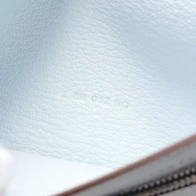 Pre-owned Hermes Blue Chevre Leather Long Wallet (bi-fold) ()