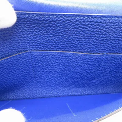 Pre-owned Hermes Blue Electric Togo Leather Middle Wallet (bi-fold) ()