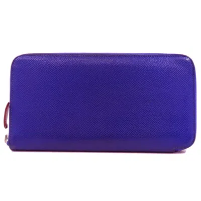Pre-owned Hermes Blue Epsom Leather Coin Purse/coin Case ()