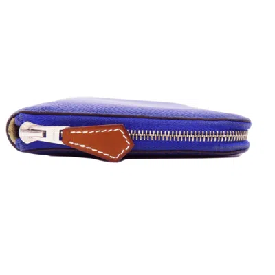 Pre-owned Hermes Blue Epsom Leather Coin Purse/coin Case ()