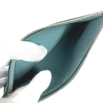 Pre-owned Hermes Blue Leather Long Wallet (bi-fold) ()