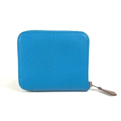 Pre-owned Hermes Blue Leather Wallet (bi-fold) ()