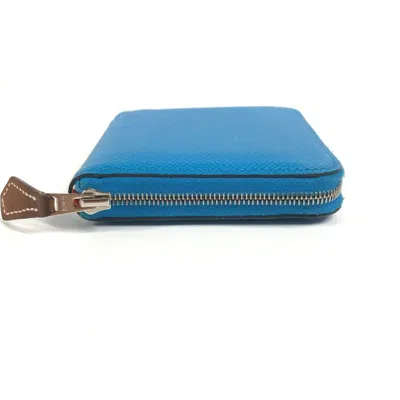 Pre-owned Hermes Blue Leather Wallet (bi-fold) ()