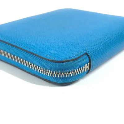 Pre-owned Hermes Blue Leather Wallet (bi-fold) ()