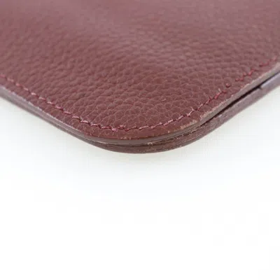 Pre-owned Hermes Bordeaux Taurillon Clemence Leather Coin Purse/coin Case ()