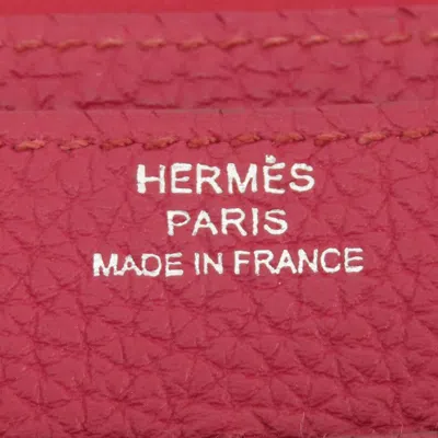 Pre-owned Hermes Bordeaux Togo Leather Long Wallet (bi-fold) ()