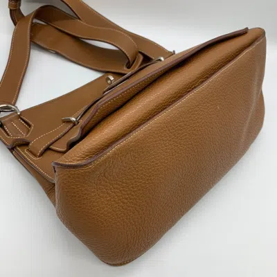 Pre-owned Hermes Brown Camel Taurillon Clemence Leather Shoulder Bag () In Brown, Camel