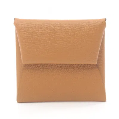 Pre-owned Hermes Brown Chevre Leather Coin Purse/coin Case ()
