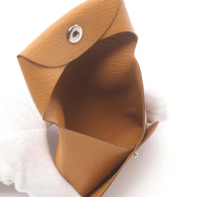 Pre-owned Hermes Brown Chevre Leather Coin Purse/coin Case ()