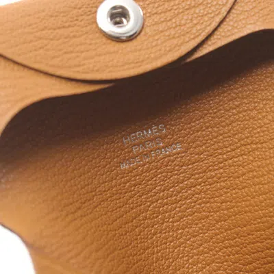 Pre-owned Hermes Brown Chevre Leather Coin Purse/coin Case ()