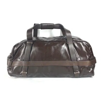 Pre-owned Hermes Brown Coated Canvas Boston Bag Shoulder Bag ()