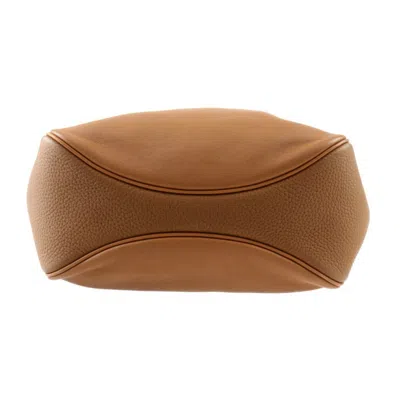 Pre-owned Hermes Brown Gold Taurillon Clemence Leather Swift Leather Handbag Shoulder Bag Tote Bag () In Brown, Gold