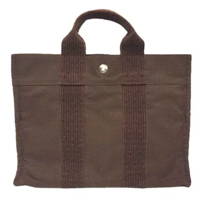 Pre-owned Hermes Brown Nylon Canvas Tote Bag ()