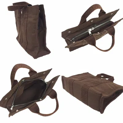 Pre-owned Hermes Brown Nylon Canvas Tote Bag ()
