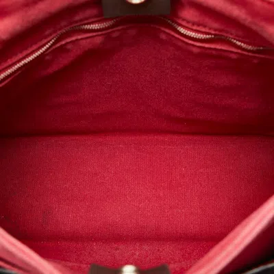Pre-owned Hermes Brown Red Color Canvas Handbag Tote Bag () In Brown, Red Color