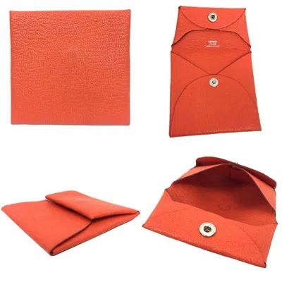 Pre-owned Hermes Capucine Chevre Myzore Leather Coin Purse/coin Case ()
