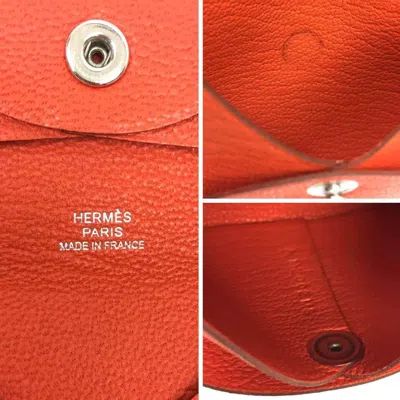 Pre-owned Hermes Capucine Chevre Myzore Leather Coin Purse/coin Case ()