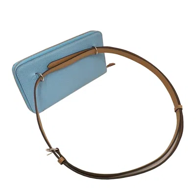 Pre-owned Hermes Celeste Mint Green Epsom Leather Swift Leather Fanny Pack Shoulder Bag () In Celeste, Mint Green