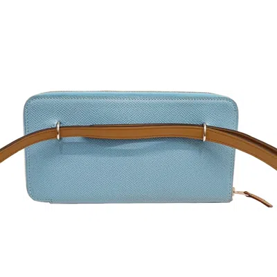 Pre-owned Hermes Celeste Mint Green Epsom Leather Swift Leather Fanny Pack Shoulder Bag () In Celeste, Mint Green