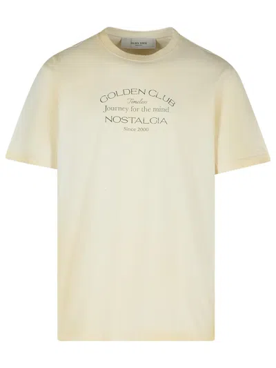 Shop Golden Goose 'gauze' Cream Cotton T Shirt