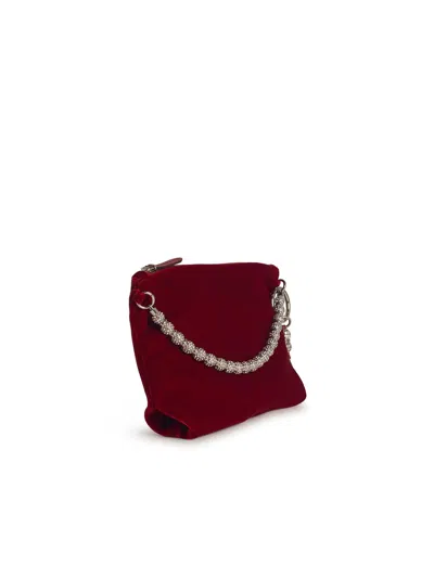 Jimmy Choo Callie Burgundy Velvet Bag