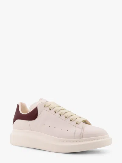 Alexander Mcqueen White Low-top Sneakers With Chunky Sole And Brown Contrasting Heel Tab In Leather Man In White