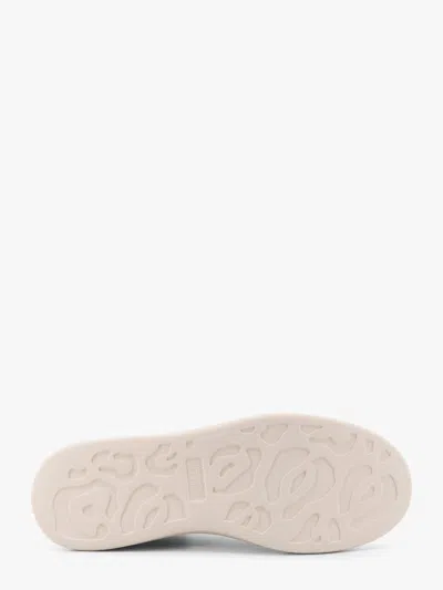 Alexander Mcqueen White Low-top Sneakers With Chunky Sole And Brown Contrasting Heel Tab In Leather Man In White