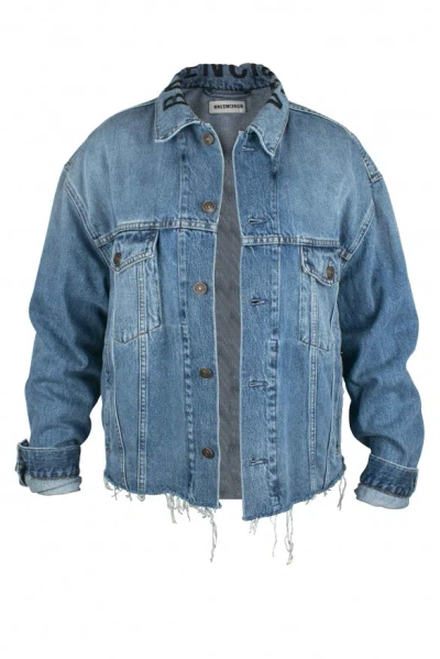 Balenciaga Women Denim Jacket In Blue