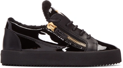 Shop Giuseppe Zanotti Black Patent London Sneakers