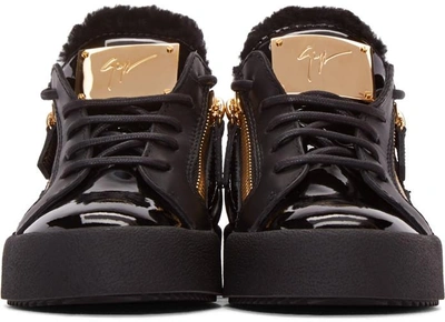 Shop Giuseppe Zanotti Black Patent London Sneakers