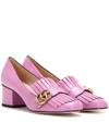 Gucci Leather Mid-heel Pump In Caedy Mousse