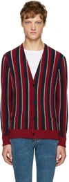 SAINT LAURENT Tricolor Striped Cardigan