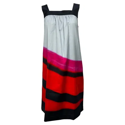 Dries Van Noten X Len Lye Square-neck Knee-length Dress In Multicolor Cotton In Multi