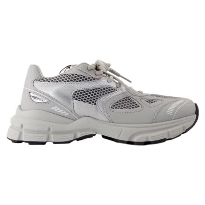 Axel Arigato Marathon Runner Grey Low Top Sneakers With Reflective Details In Leather Blend Woman In Grey
