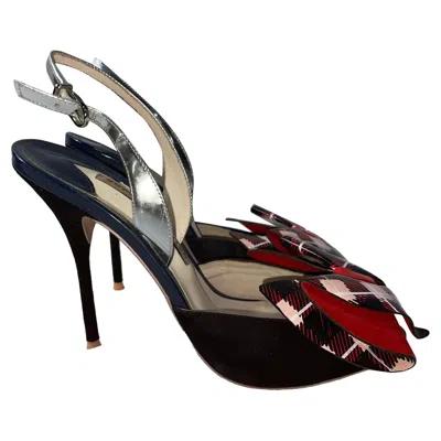 Sophia Webster Slingback Bow Sandals In Multicolor Leather In Multi