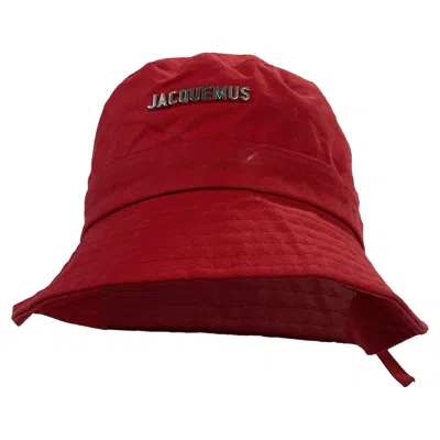 Jacquemus Le Bob Gadjo Bucket Hat In Red Cotton In Red