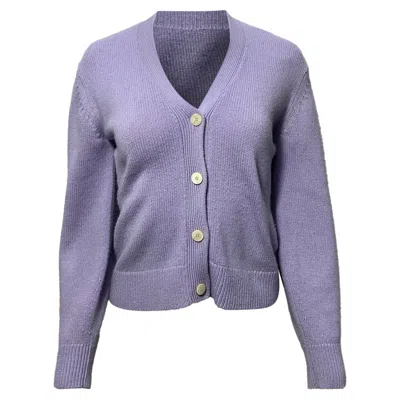 Theory Shaped Cardigan In Purple Cashmere In Purple