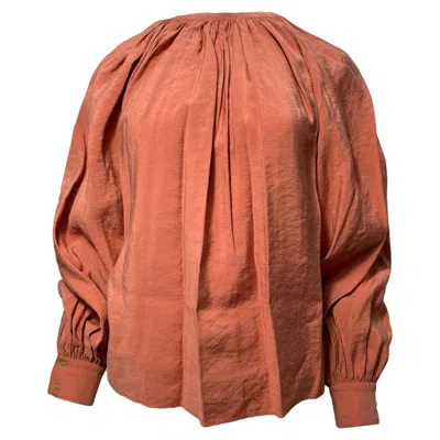 Ulla Johnson Puff Sleeve Blouse In Orange Cotton In Orange