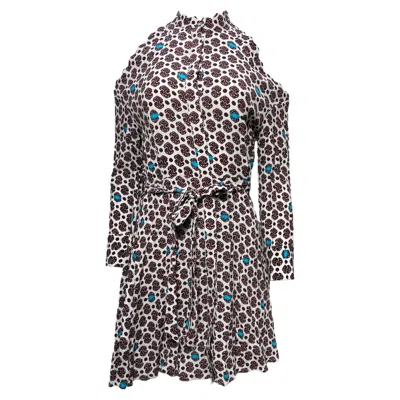 Maje Ralinka Cold Shoulder Button Down Mini Dress In Multicolor Viscose In Multi