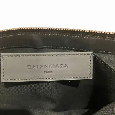 Pre-owned Balenciaga Black Ivory Canvas Leather Clutch Bag () In Black, Ivory