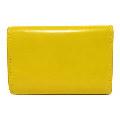Pre-owned Balenciaga Yellow Leather Wallet (tri-fold) ()