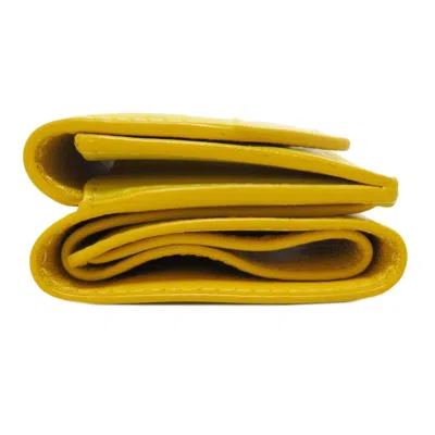 Pre-owned Balenciaga Yellow Leather Wallet (tri-fold) ()