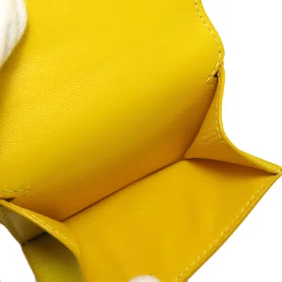 Pre-owned Balenciaga Yellow Leather Wallet (tri-fold) ()