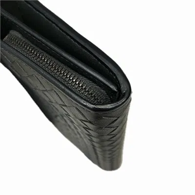 Pre-owned Bottega Veneta Black Leather Long Wallet (bi-fold) ()